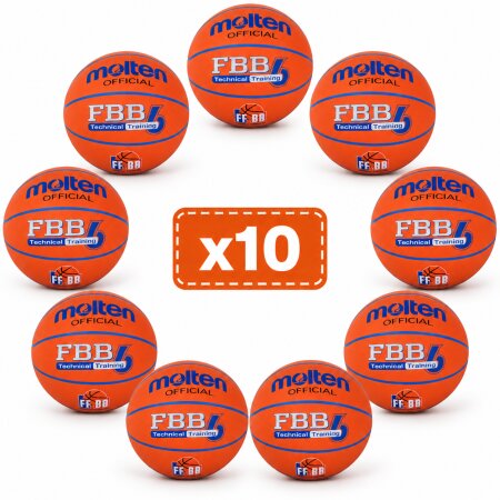 Lot 10 ballons basket Molten FBB T6