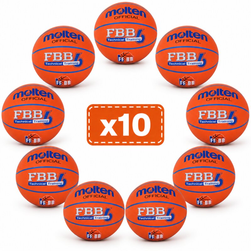 Lot 10 ballons basket Molten FBB T6