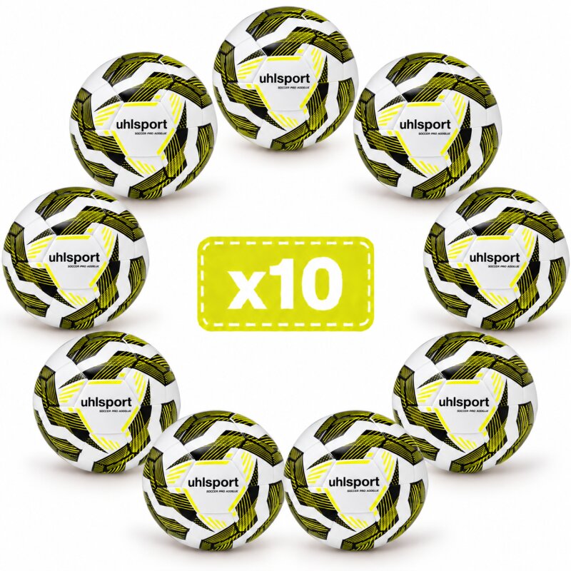 Lot de 10 ballons de football Uhlsport Soccer Pro Addglue T5