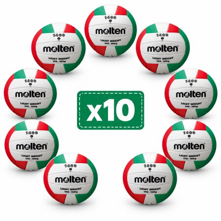 Lot de 10 ballons Molten V5C1400-L Lot de 10 ballons de volleyball Molten V5C1400-L