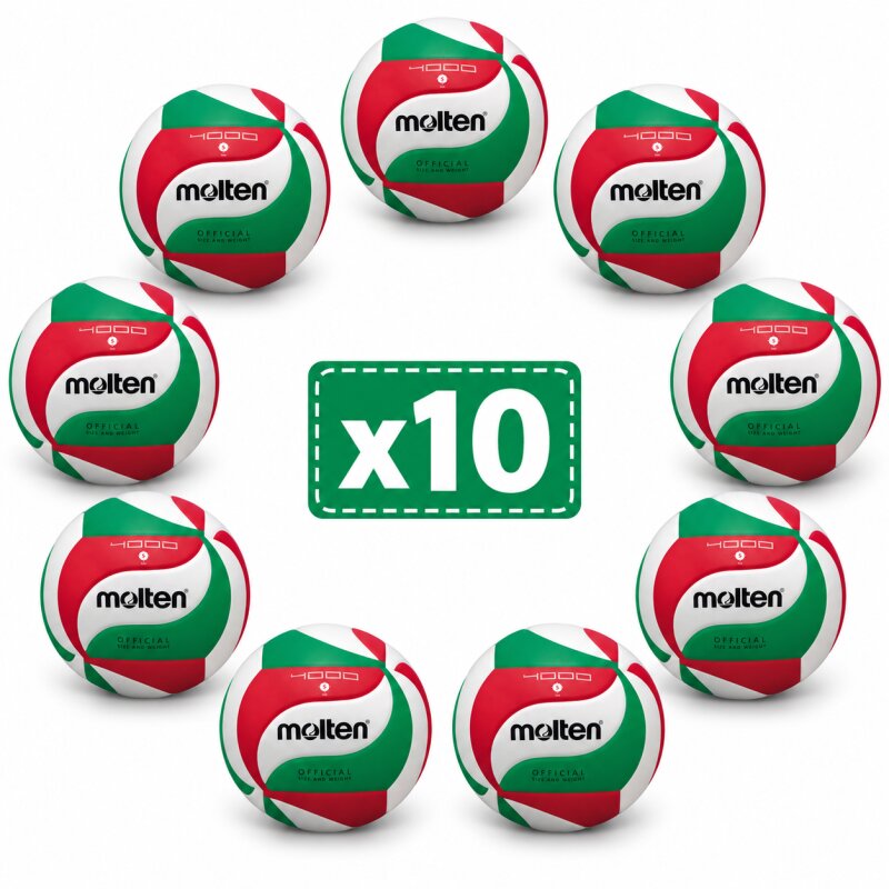 Lot de 10 ballons de volley Molten COMPET V5M4000