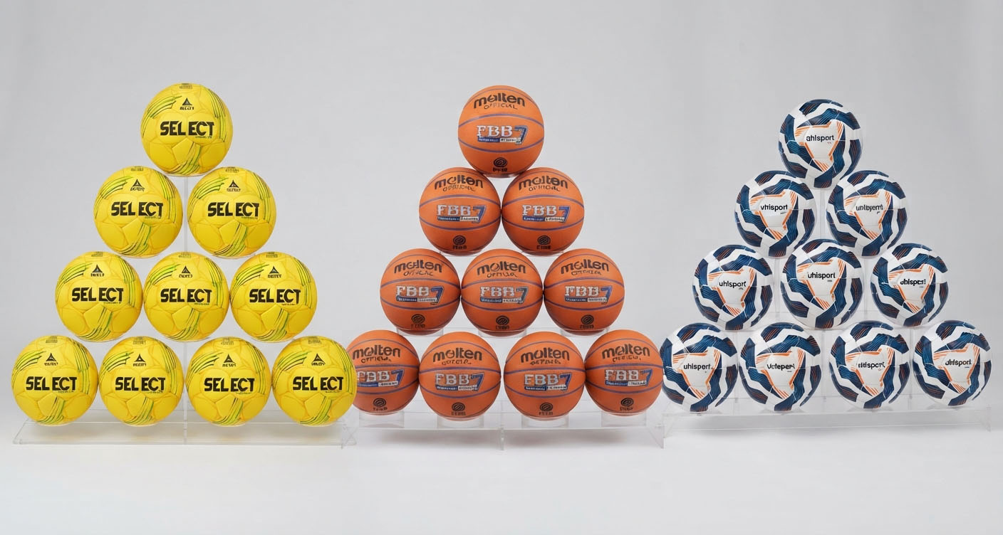 Lots de 10 ballons pour clubs : basketball, football et handball
